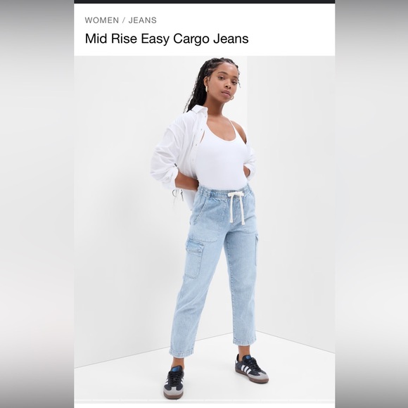 Gap mid rise easy cargo jeans size XS - Picture 2 of 7